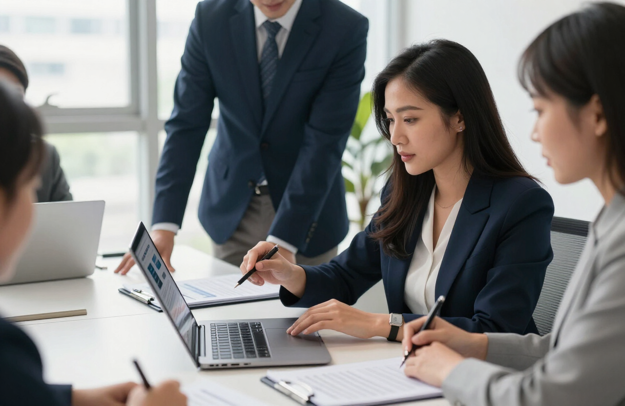 Đội ngũ doanh nghiệp Việt Nam cùng làm việc tại văn phòng